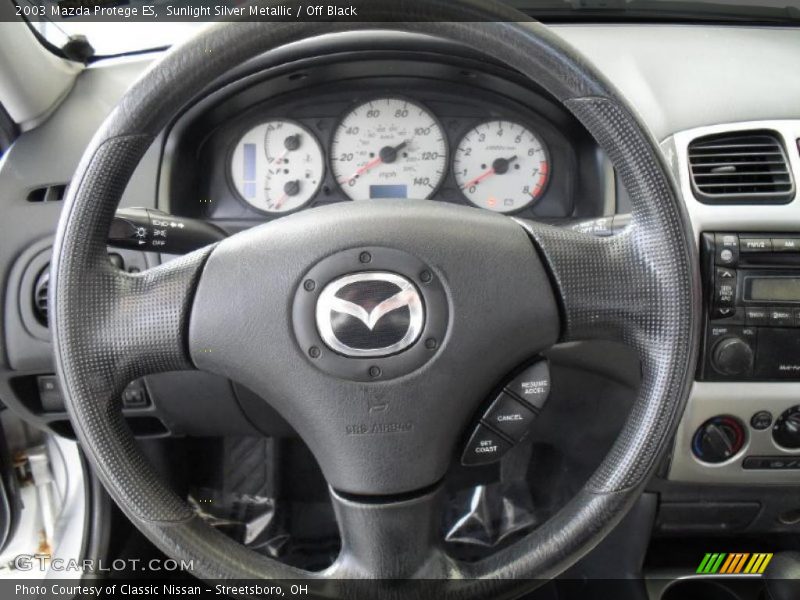 Sunlight Silver Metallic / Off Black 2003 Mazda Protege ES