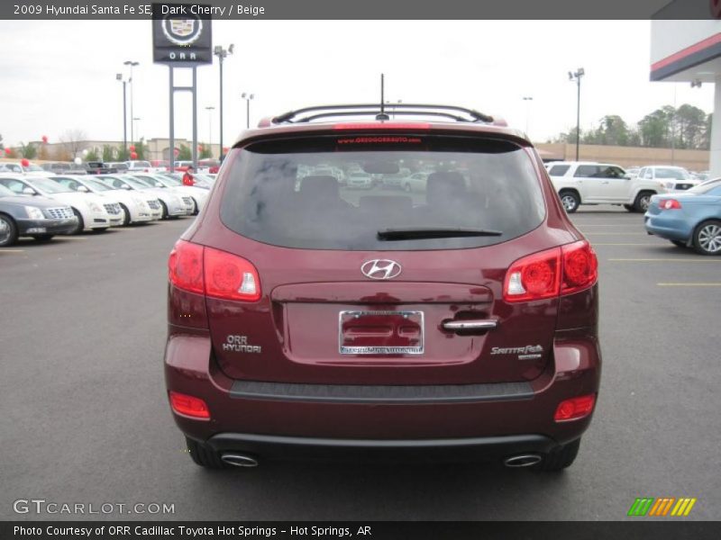 Dark Cherry / Beige 2009 Hyundai Santa Fe SE
