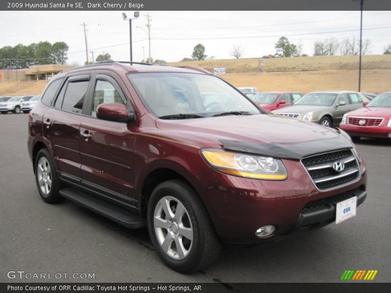 Dark Cherry / Beige 2009 Hyundai Santa Fe SE