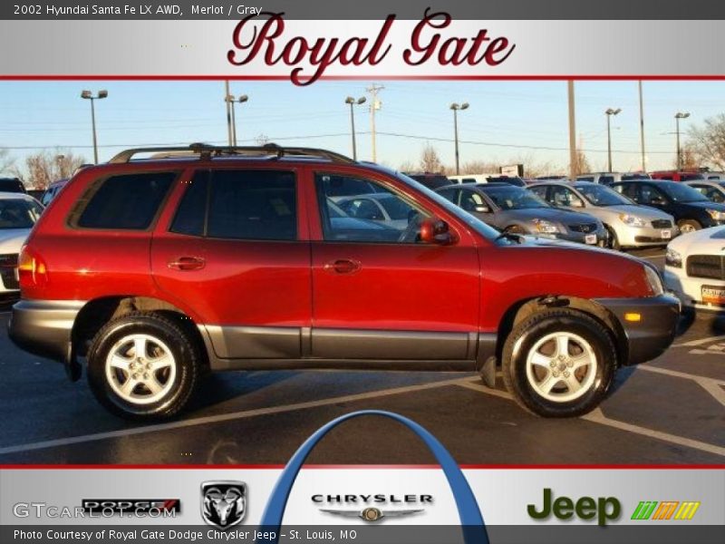 Merlot / Gray 2002 Hyundai Santa Fe LX AWD