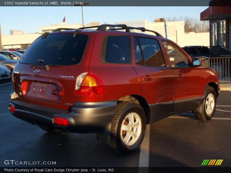 Merlot / Gray 2002 Hyundai Santa Fe LX AWD