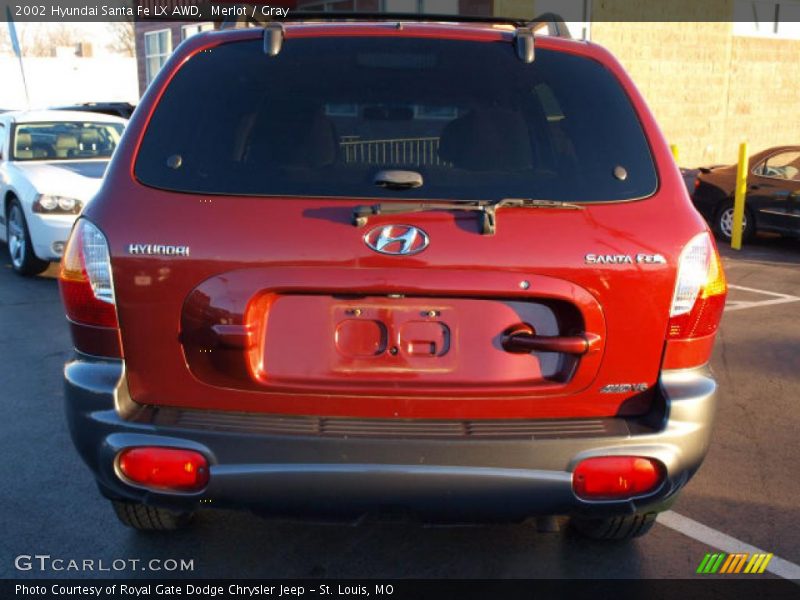 Merlot / Gray 2002 Hyundai Santa Fe LX AWD