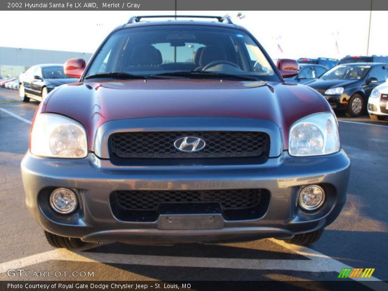 Merlot / Gray 2002 Hyundai Santa Fe LX AWD
