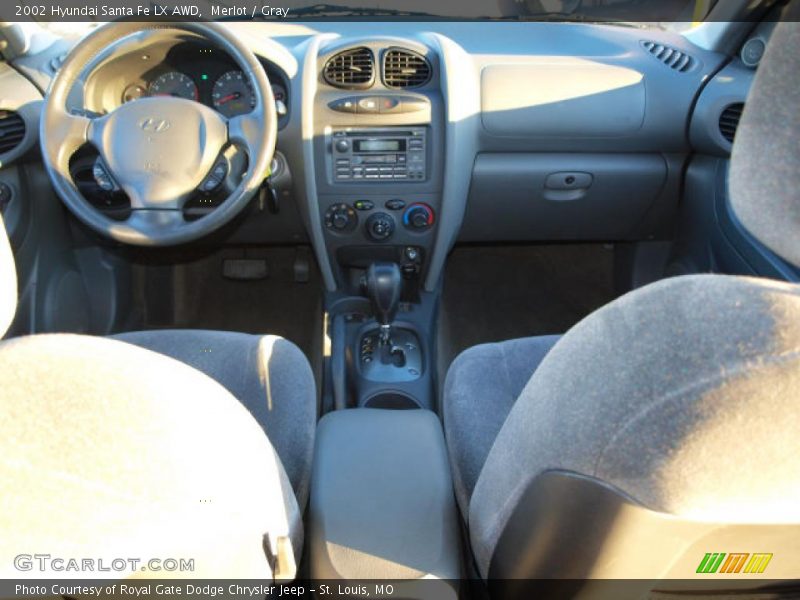 Merlot / Gray 2002 Hyundai Santa Fe LX AWD