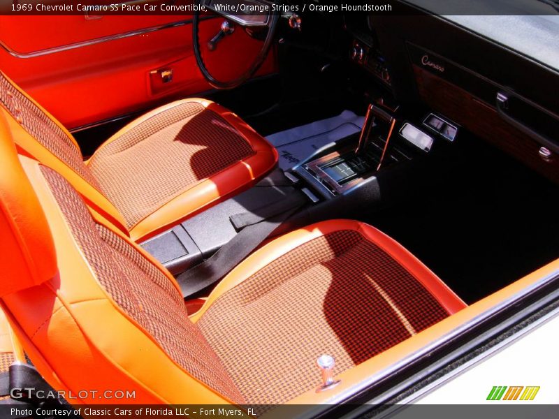 White/Orange Stripes / Orange Houndstooth 1969 Chevrolet Camaro SS Pace Car Convertible