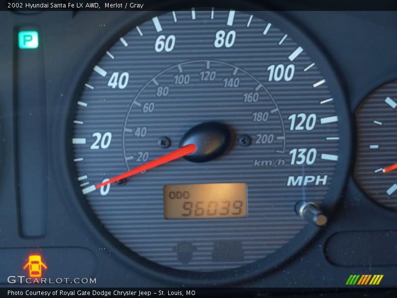 Merlot / Gray 2002 Hyundai Santa Fe LX AWD
