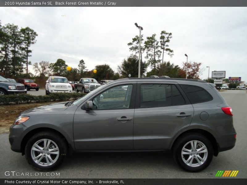 Black Forest Green Metallic / Gray 2010 Hyundai Santa Fe SE