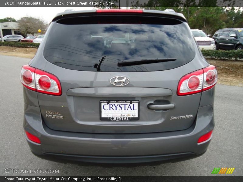 Black Forest Green Metallic / Gray 2010 Hyundai Santa Fe SE