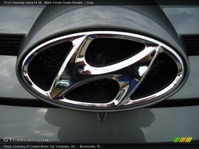 Black Forest Green Metallic / Gray 2010 Hyundai Santa Fe SE