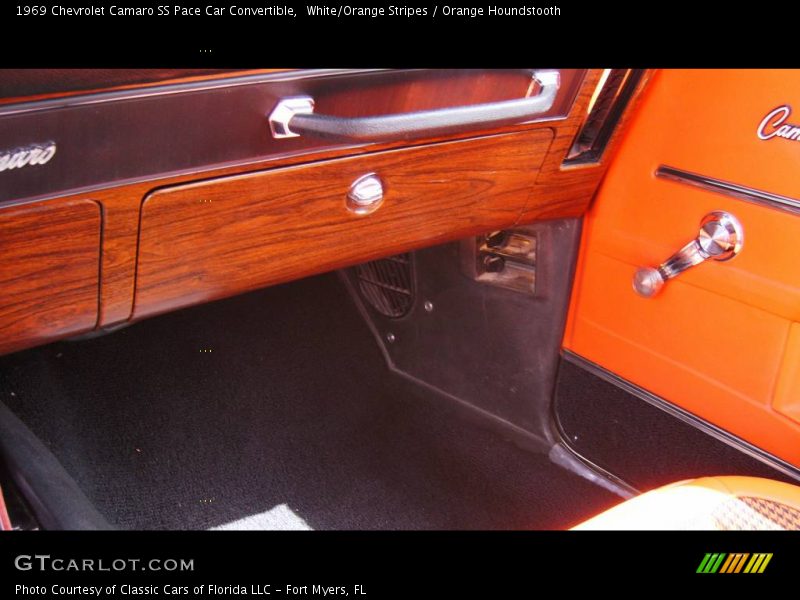 White/Orange Stripes / Orange Houndstooth 1969 Chevrolet Camaro SS Pace Car Convertible