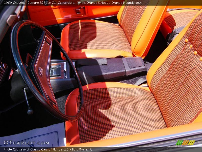 White/Orange Stripes / Orange Houndstooth 1969 Chevrolet Camaro SS Pace Car Convertible