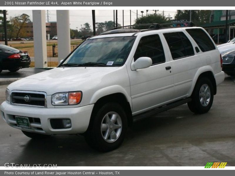 Aspen White Pearlglow / Beige 2001 Nissan Pathfinder LE 4x4