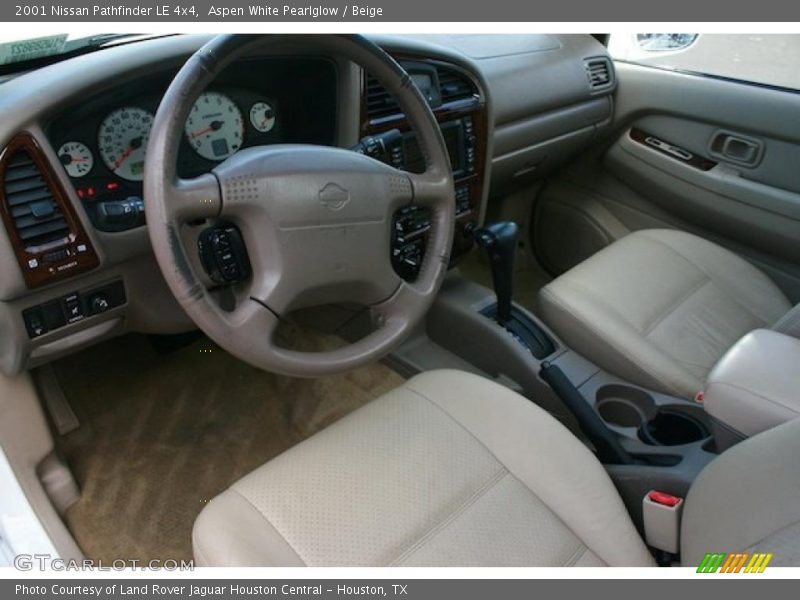 Aspen White Pearlglow / Beige 2001 Nissan Pathfinder LE 4x4