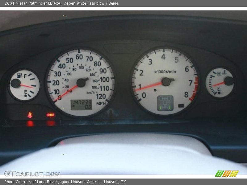 Aspen White Pearlglow / Beige 2001 Nissan Pathfinder LE 4x4