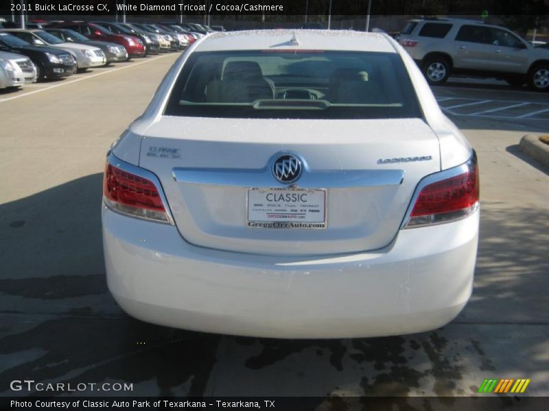 White Diamond Tricoat / Cocoa/Cashmere 2011 Buick LaCrosse CX