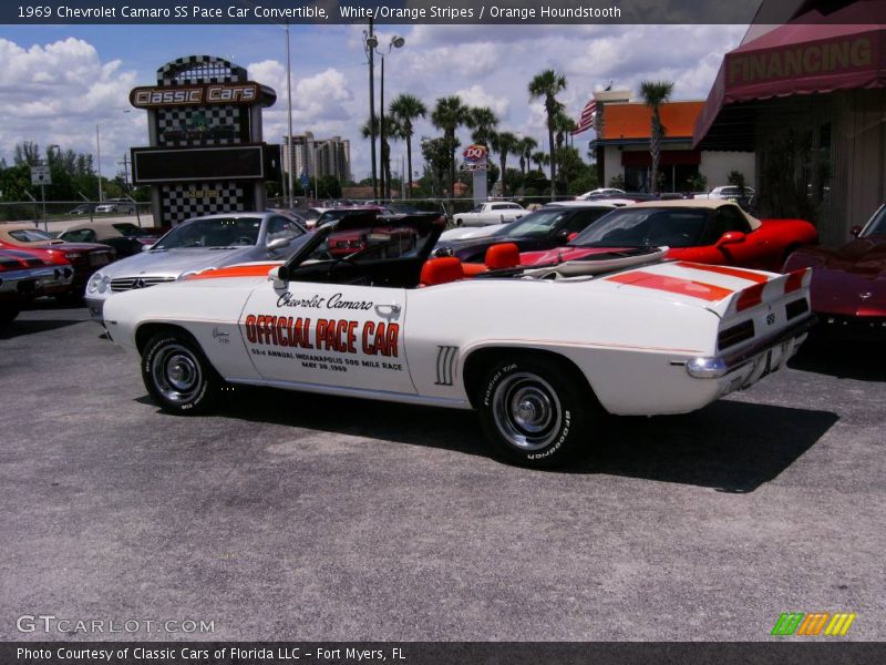 White/Orange Stripes / Orange Houndstooth 1969 Chevrolet Camaro SS Pace Car Convertible