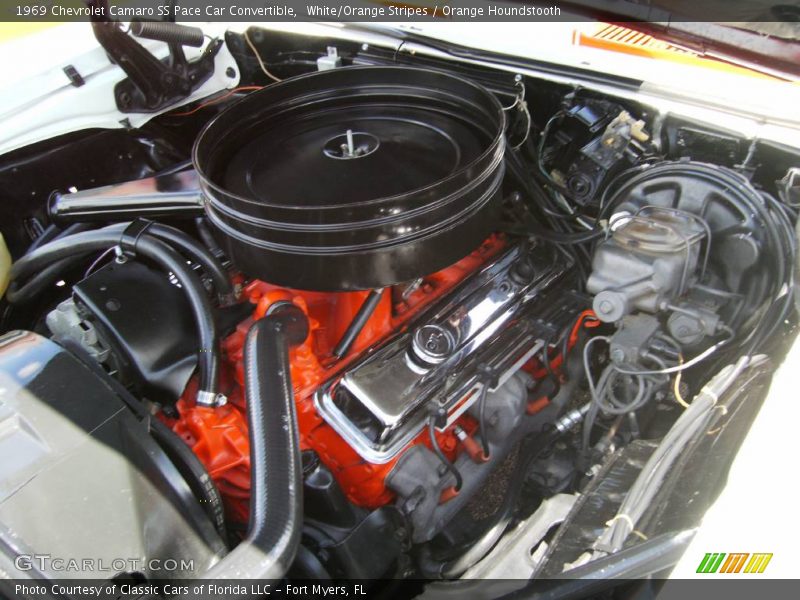 White/Orange Stripes / Orange Houndstooth 1969 Chevrolet Camaro SS Pace Car Convertible