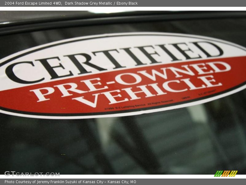 Dark Shadow Grey Metallic / Ebony Black 2004 Ford Escape Limited 4WD