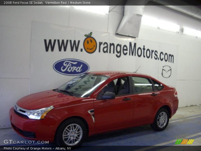 Vermillion Red / Medium Stone 2008 Ford Focus SE Sedan