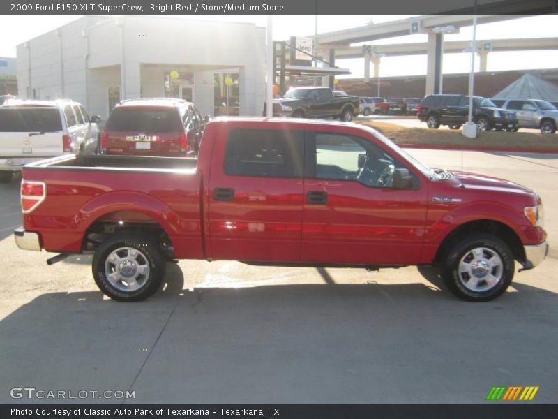 Bright Red / Stone/Medium Stone 2009 Ford F150 XLT SuperCrew