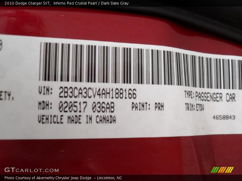 Inferno Red Crystal Pearl / Dark Slate Gray 2010 Dodge Charger SXT