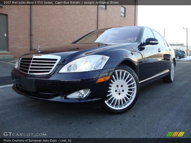 Capri Blue Metallic / designo Armagnac Brown 2007 Mercedes-Benz S 550 Sedan