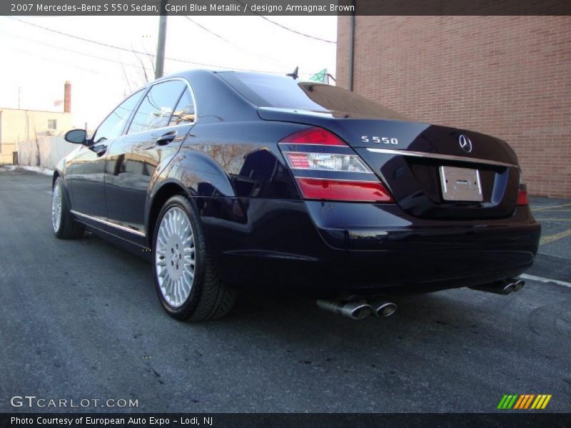 Capri Blue Metallic / designo Armagnac Brown 2007 Mercedes-Benz S 550 Sedan