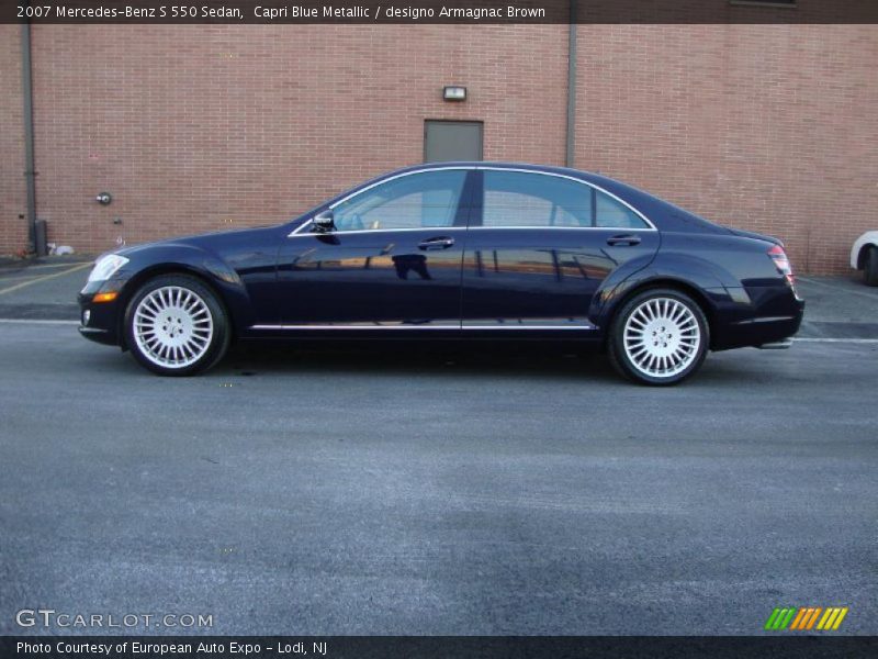 Capri Blue Metallic / designo Armagnac Brown 2007 Mercedes-Benz S 550 Sedan