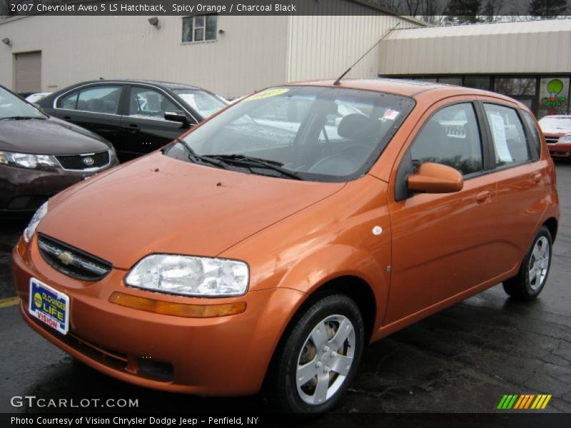 Spicy Orange / Charcoal Black 2007 Chevrolet Aveo 5 LS Hatchback