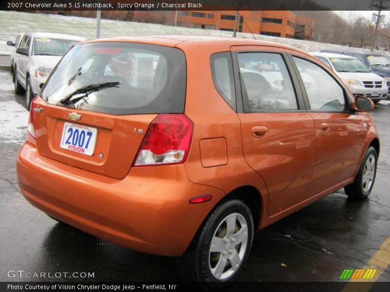 Spicy Orange / Charcoal Black 2007 Chevrolet Aveo 5 LS Hatchback