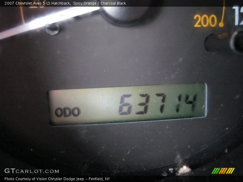 Spicy Orange / Charcoal Black 2007 Chevrolet Aveo 5 LS Hatchback