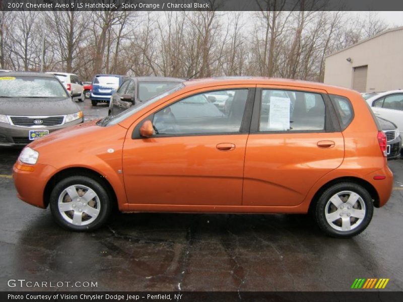Spicy Orange / Charcoal Black 2007 Chevrolet Aveo 5 LS Hatchback