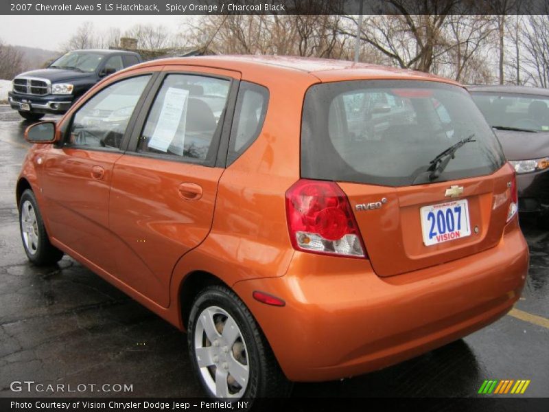 Spicy Orange / Charcoal Black 2007 Chevrolet Aveo 5 LS Hatchback