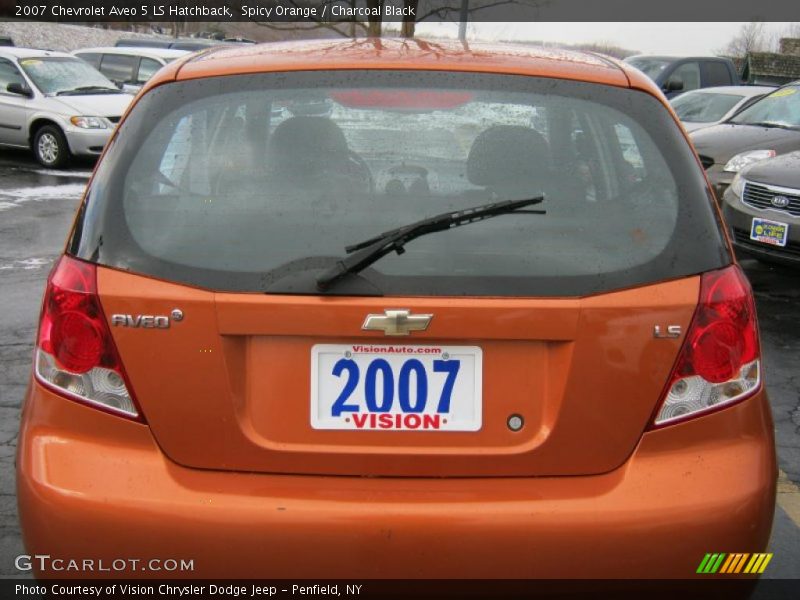 Spicy Orange / Charcoal Black 2007 Chevrolet Aveo 5 LS Hatchback