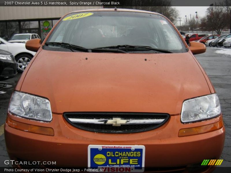 Spicy Orange / Charcoal Black 2007 Chevrolet Aveo 5 LS Hatchback