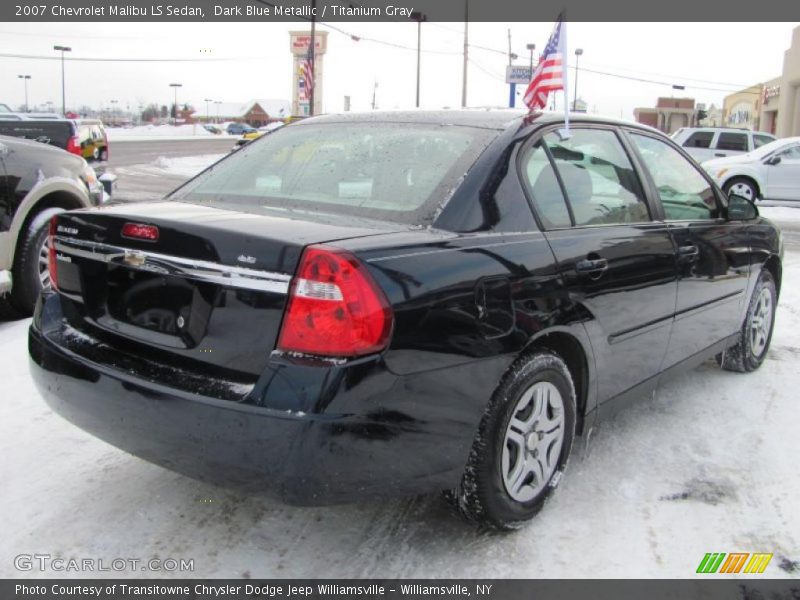 Dark Blue Metallic / Titanium Gray 2007 Chevrolet Malibu LS Sedan