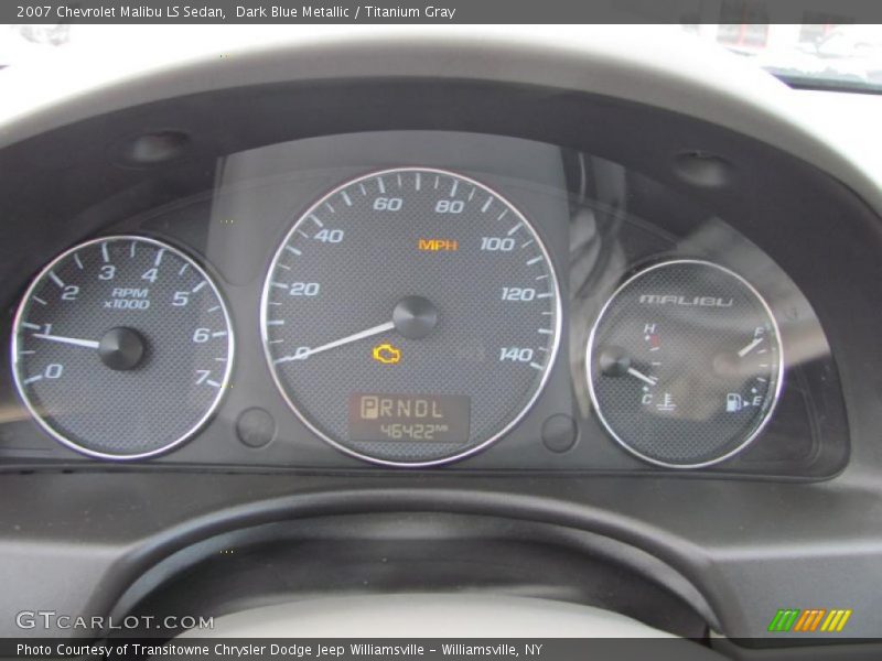 Dark Blue Metallic / Titanium Gray 2007 Chevrolet Malibu LS Sedan
