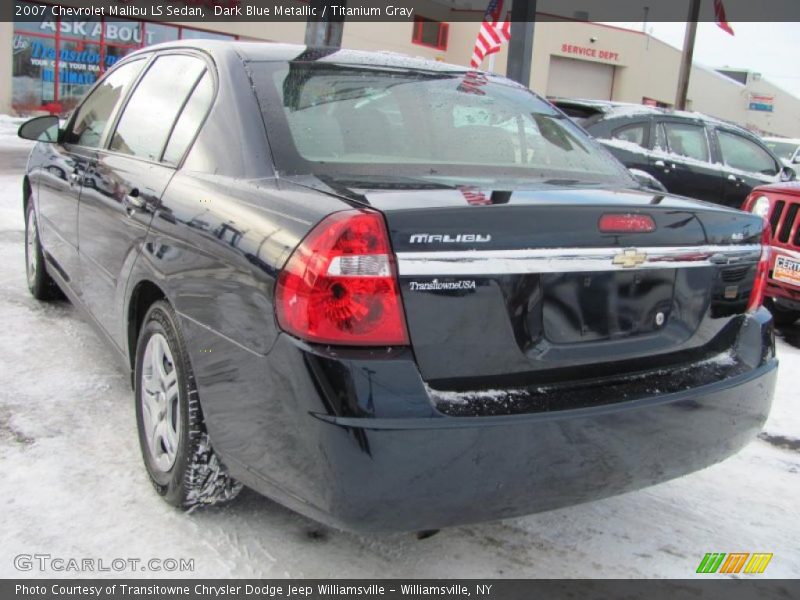 Dark Blue Metallic / Titanium Gray 2007 Chevrolet Malibu LS Sedan