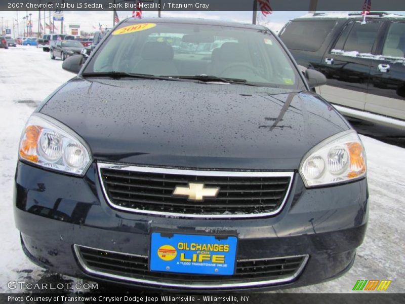 Dark Blue Metallic / Titanium Gray 2007 Chevrolet Malibu LS Sedan