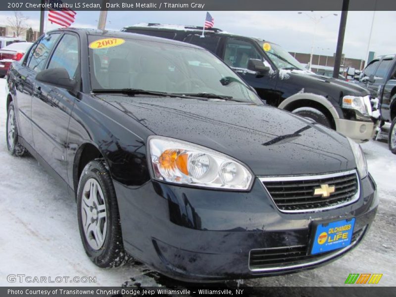 Dark Blue Metallic / Titanium Gray 2007 Chevrolet Malibu LS Sedan