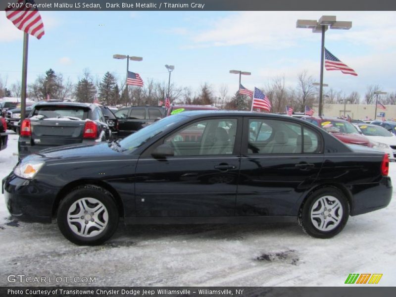 Dark Blue Metallic / Titanium Gray 2007 Chevrolet Malibu LS Sedan