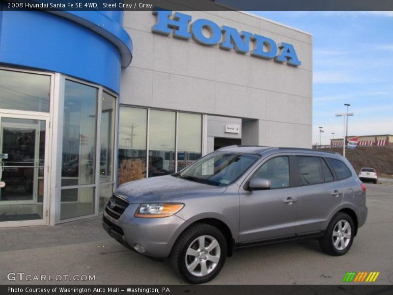 Steel Gray / Gray 2008 Hyundai Santa Fe SE 4WD