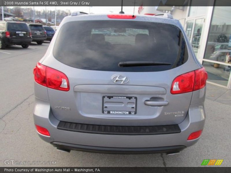 Steel Gray / Gray 2008 Hyundai Santa Fe SE 4WD