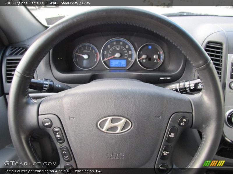 Steel Gray / Gray 2008 Hyundai Santa Fe SE 4WD
