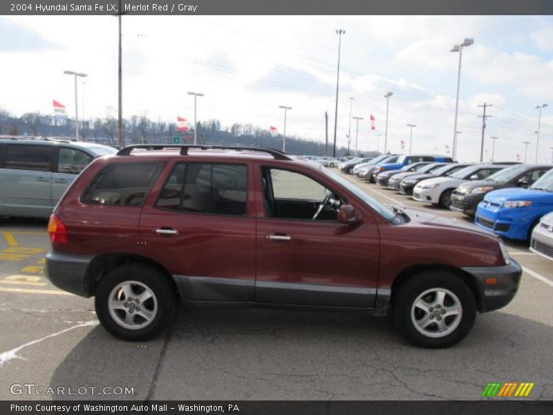 Merlot Red / Gray 2004 Hyundai Santa Fe LX