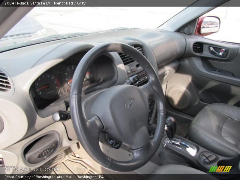 Merlot Red / Gray 2004 Hyundai Santa Fe LX