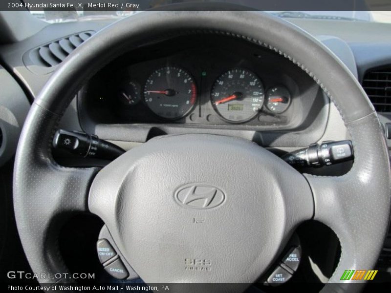 Merlot Red / Gray 2004 Hyundai Santa Fe LX