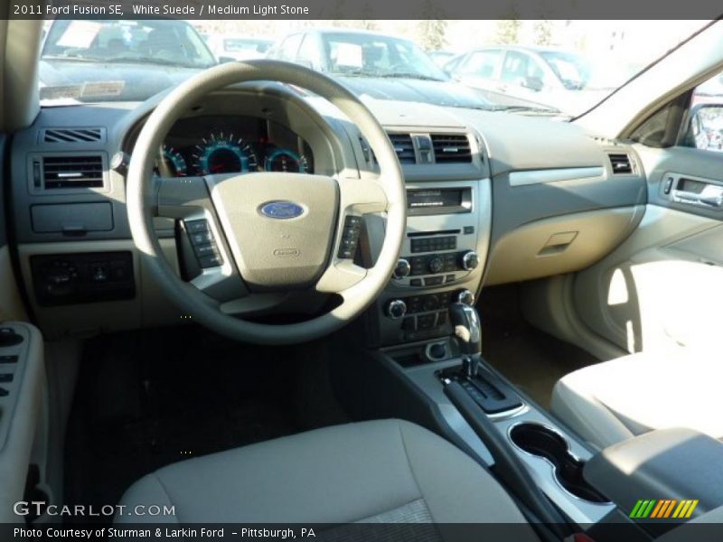 White Suede / Medium Light Stone 2011 Ford Fusion SE