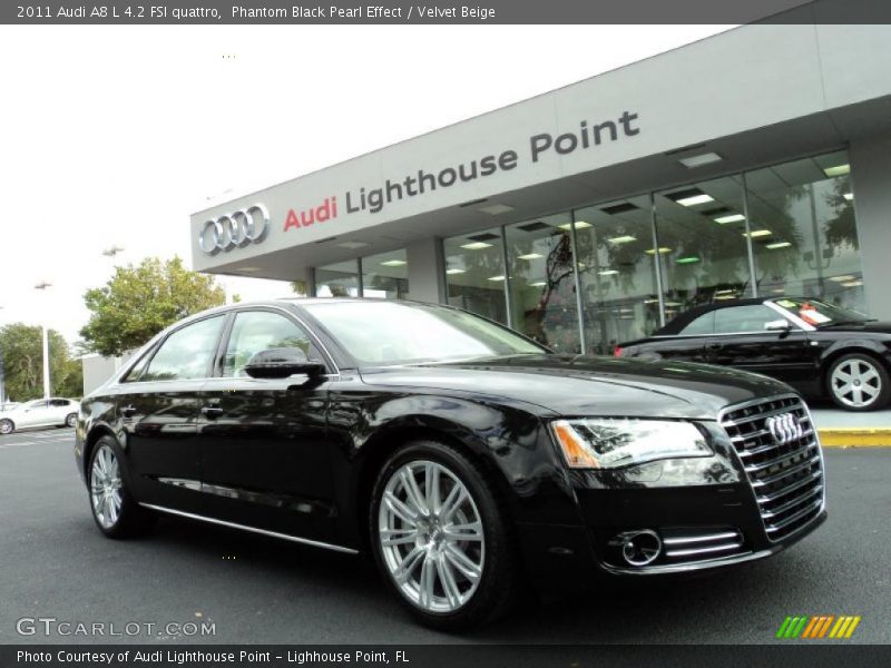 Phantom Black Pearl Effect / Velvet Beige 2011 Audi A8 L 4.2 FSI quattro