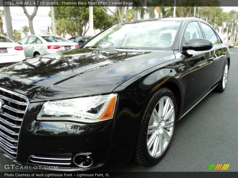 Phantom Black Pearl Effect / Velvet Beige 2011 Audi A8 L 4.2 FSI quattro